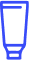 A blue dental toothpaste tube standing upright against a plain background.
